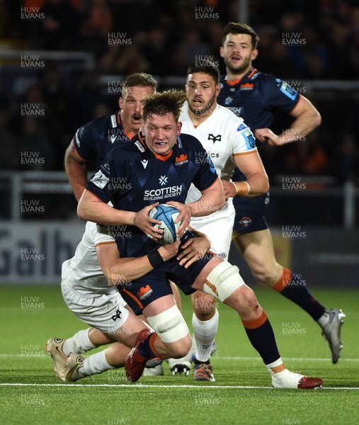 150423 - Edinburgh Rugby v Ospreys - United Rugby Championship - Jamie Hodgson of Edinburgh