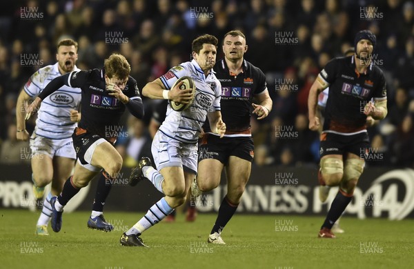 230219 - Edinburgh Rugby v Cardiff Blues - Guinness PRO14 -  Lloyd Williams of Cardiff scores the 1st Cardiff try 
