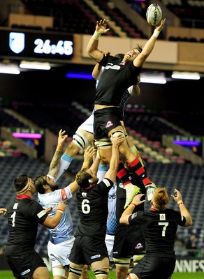 231114 - Edinburgh v Cardiff Blues - Guinness PRO12Edinburgh's Ollie Atkins takes the ball in the line out(c) Huw Evans Picture Agency