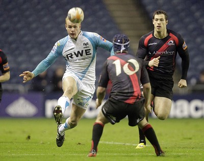 100212 - Edinburgh v Ospreys - RaboDirect Pro 12Ospreys' Hanno Dirksen chips over Phil Godman 