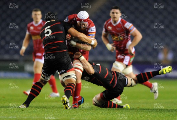 270913 Edinburgh v Scarlets…Jake Ball - Scarlets lock takes on opposite number Grant Gilchrist