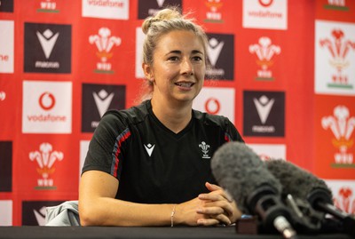 220823 - Picture shows Elinor Snowsill during a press conference to announce her retirement from rugby after a 14 year career 