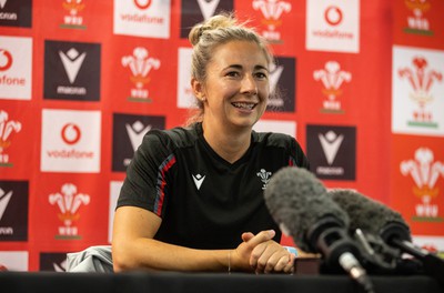 220823 - Picture shows Elinor Snowsill during a press conference to announce her retirement from rugby after a 14 year career 