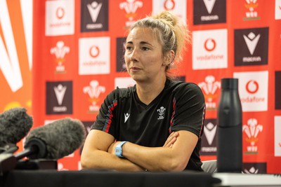 220823 - Picture shows Elinor Snowsill during a press conference to announce her retirement from rugby after a 14 year career 