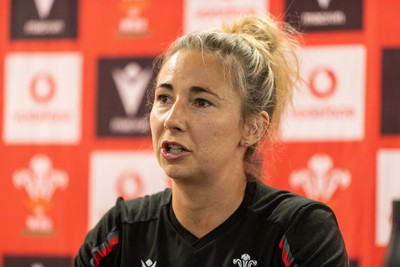 220823 - Picture shows Elinor Snowsill during a press conference to announce her retirement from rugby after a 14 year career 