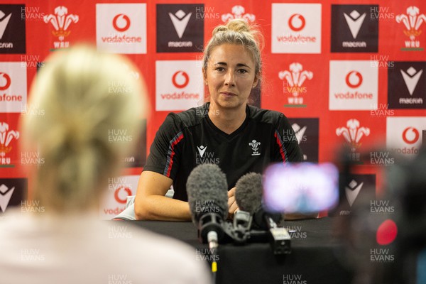 220823 - Picture shows Elinor Snowsill during a press conference to announce her retirement from rugby after a 14 year career 