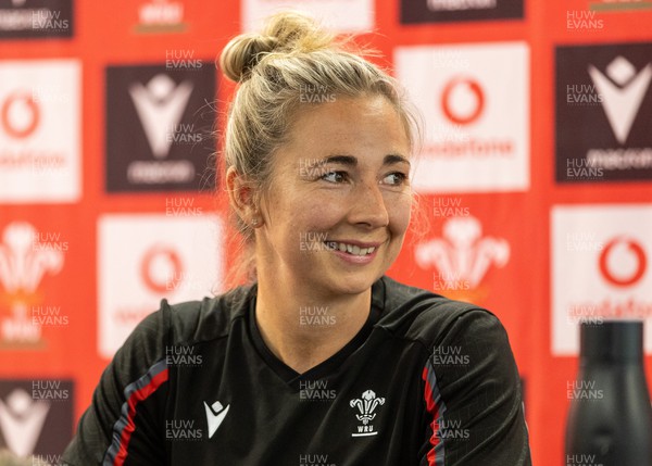 220823 - Picture shows Elinor Snowsill during a press conference to announce her retirement from rugby after a 14 year career 