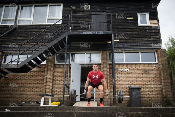 270420 -  Elliot Dee training at Newbridge Rugby Club during Coronavius COVID-19 pandemic lockdown