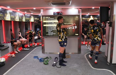 280326 - Fidelity SecureDrive Lions v Dragons RFC, United Rugby Championship - Dragons players in the changing room ahead of the match