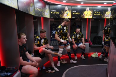 280326 - Fidelity SecureDrive Lions v Dragons RFC, United Rugby Championship - Dragons players in the changing room ahead of the match