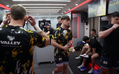 280326 - Fidelity SecureDrive Lions v Dragons RFC, United Rugby Championship - Dragons players in the changing room ahead of the match