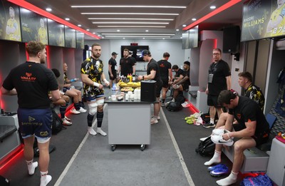 280326 - Fidelity SecureDrive Lions v Dragons RFC, United Rugby Championship - Dragons players in the changing room ahead of the match