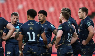 280326 - Fidelity SecureDrive Lions v Dragons RFC, United Rugby Championship - Dragons players at the end of the match