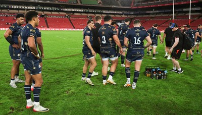 280326 - Fidelity SecureDrive Lions v Dragons RFC, United Rugby Championship - Dragons players at the end of the match