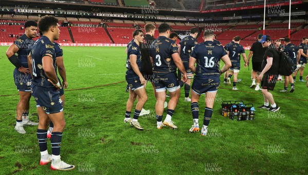 280326 - Fidelity SecureDrive Lions v Dragons RFC, United Rugby Championship - Dragons players at the end of the match