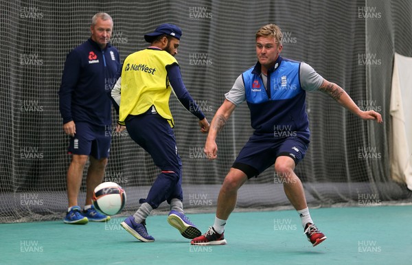 050617 - England Cricket Nets - Adil Rashid and Jason Roy during training