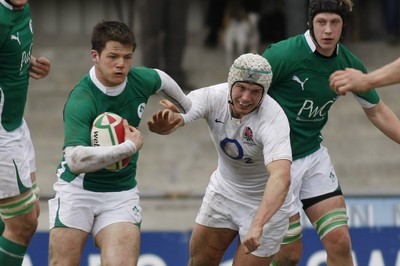 06.04.10 England U18 v Ireland U18 - Under 18s 5 Nations Festival -  Ireland's Sam Coghlan-Murray shows England's Chris Walker a clean pair of heels as he breaks out of defense. 