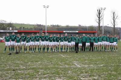 06.04.10 England U18 v Ireland U18 - Under 18s 5 Nations Festival -  The Ireland squad lines up for the National Anthems. 