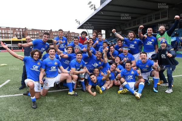 040418 - England U18 v Italy U18 - Under 18 Six Nations Festival - Italy players celebrate win