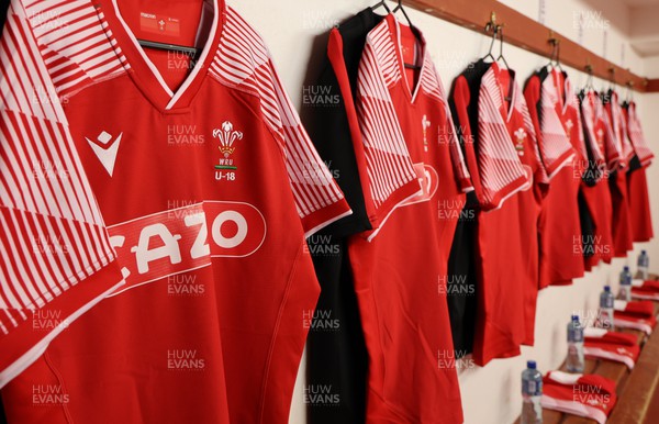 200322 England U18 v Wales U18, Under 18 International Match - Wales U18 shirts hang in the changing room ahead of the team’s arrival