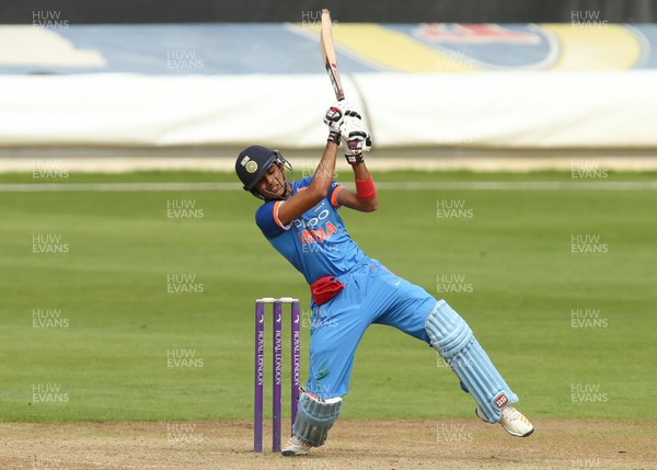 070817 - England U19 v India U19, 1st Youth ODI, Cardiff - Shubman Gill of India plays a shot