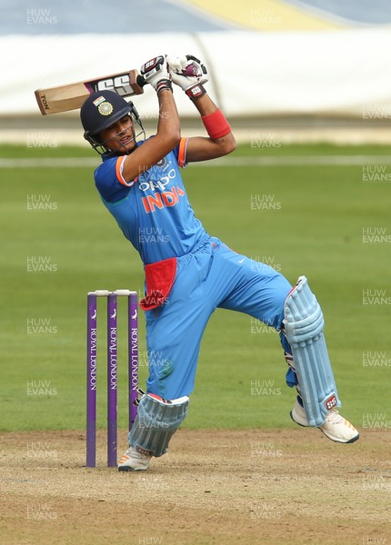 070817 - England U19 v India U19, 1st Youth ODI, Cardiff - Shubman Gill of India plays a shot