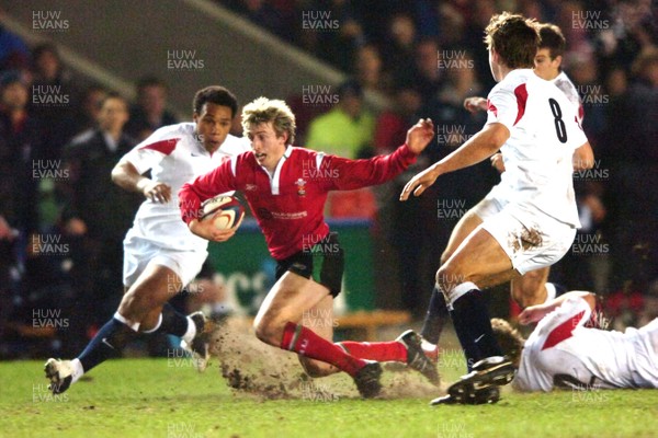 030206 - England U19 v Wales U19 -  Alec Jenkins is tackled by Tom Youngs