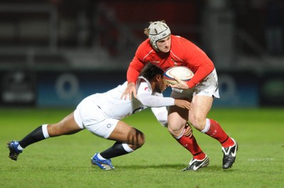 01.02.08 - England Under 20 v Wales Under 20 - Under 20 Six Nations 2008 - Wales' Jonathan Davies is tackled by Noah Cato 