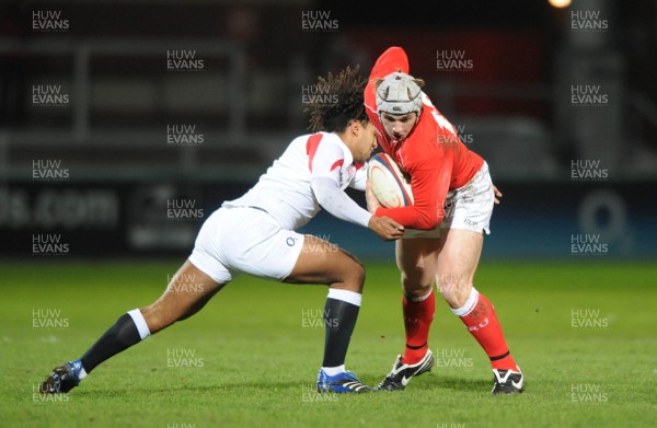 01.02.08 - England Under 20 v Wales Under 20 - Under 20 Six Nations 2008 - Wales' Jonathan Davies is tackled by Noah Cato 