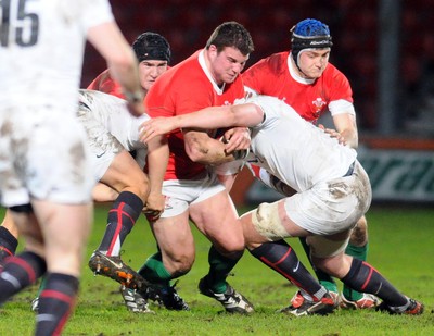 05.02.10 - Six Nations under 20 Championship, England under 20 v Wales under 20 Wales' Dan Watchurst tries to get through 