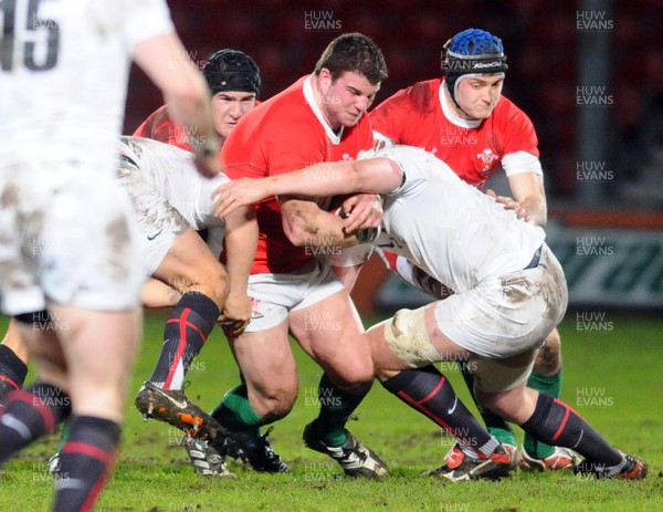 05.02.10 - Six Nations under 20 Championship, England under 20 v Wales under 20 Wales' Dan Watchurst tries to get through 