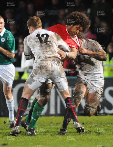 05.02.10 - Six Nations under 20 Championship, England under 20 v Wales under 20 Wales' Toby Faletau is stopped 