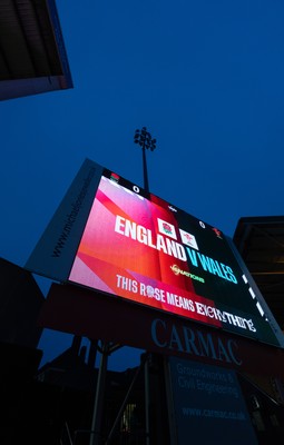 060226 - England U20 v Wales U20, 2026 U20 Six Nations - The Big Screen at the stadium ahead of the match