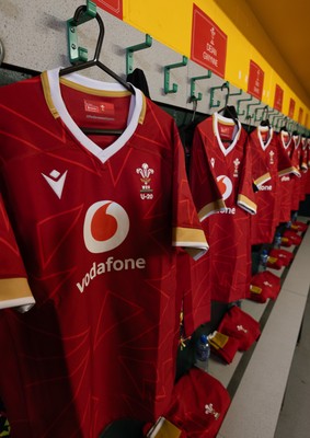060226 - England U20 v Wales U20, 2026 U20 Six Nations - Wales match jerseys hang in the changing room