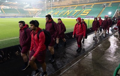 060226 - England U20 v Wales U20, 2026 U20 Six Nations - Wales players arrive at the stadium ahead of the match