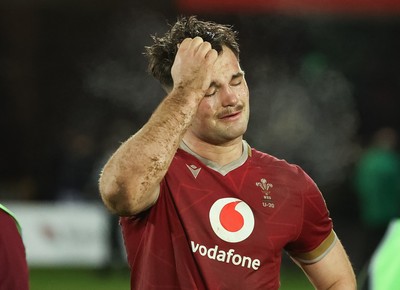 060226 - England U20 v Wales U20, 2026 U20 Six Nations - Deian Gwynne of Wales shows the dejection at the end of the match