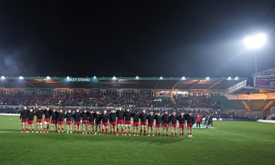 060226 - England U20 v Wales U20, 2026 U20 Six Nations - Wales line up for the anthem at the start of the match