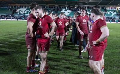060226 - England U20 v Wales U20, 2026 U20 Six Nations - Wales players leave the pitch at the end of the match