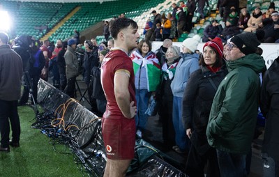 060226 - England U20 v Wales U20, 2026 U20 Six Nations - Wales players with family and friends at the end of the match