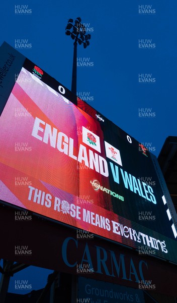 060226 - England U20 v Wales U20, 2026 U20 Six Nations - The Big Screen at the stadium ahead of the match