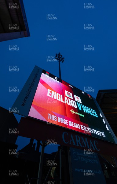 060226 - England U20 v Wales U20, 2026 U20 Six Nations - The Big Screen at the stadium ahead of the match