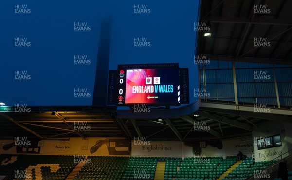 060226 - England U20 v Wales U20, 2026 U20 Six Nations - The Big Screen at the stadium ahead of the match