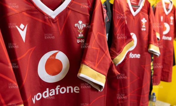 060226 - England U20 v Wales U20, 2026 U20 Six Nations - Wales match jerseys hang in the changing room