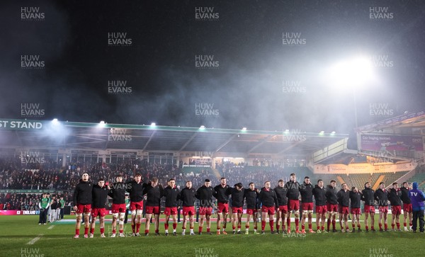 060226 - England U20 v Wales U20, 2026 U20 Six Nations - Wales line up for the anthem at the start of the match