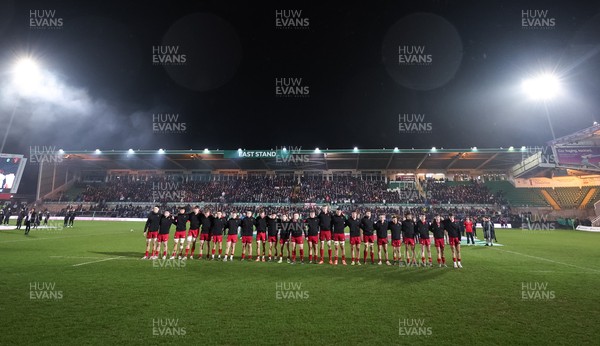 060226 - England U20 v Wales U20, 2026 U20 Six Nations - Wales line up for the anthem at the start of the match