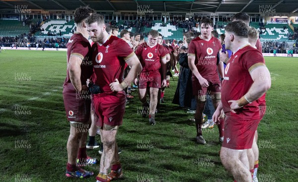 060226 - England U20 v Wales U20, 2026 U20 Six Nations - Wales players leave the pitch at the end of the match