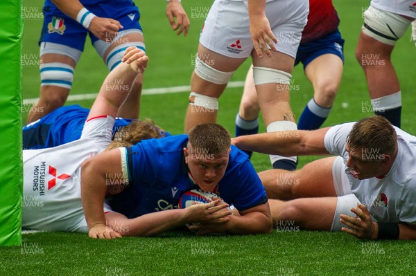 130721 - England U20 v Italy U20 - Under 20 Six Nations  - Ion Neculai of Italy scores a try