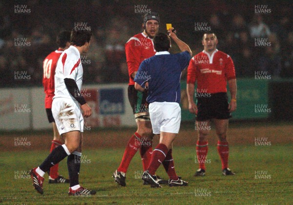 030206 - England U21 v Wales U21 - Six Nations -  Alun Wyn Jones of Wales is sent to the sin bin