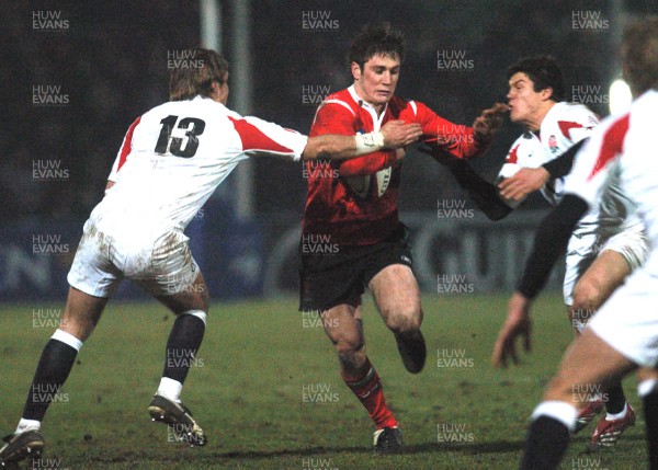 030206 - England U21 v Wales U21 - Six Nations -  Andrew Bishop of Wales tries to get through