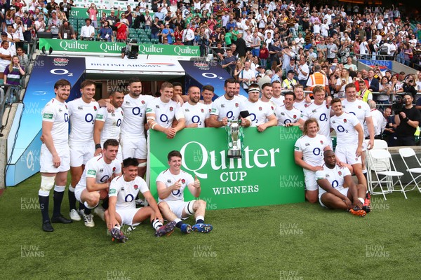 020619 - England XV v The Barbarians - Quilter Cup Series - England celebrate winning the 2019 Quilter Cup
